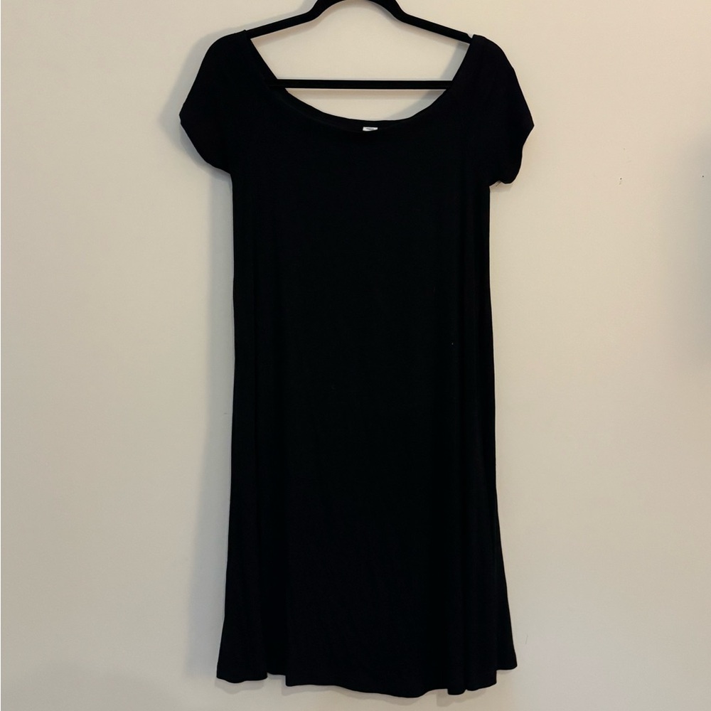 Old Navy Black Ribbed Mini Dress Scoop Neck